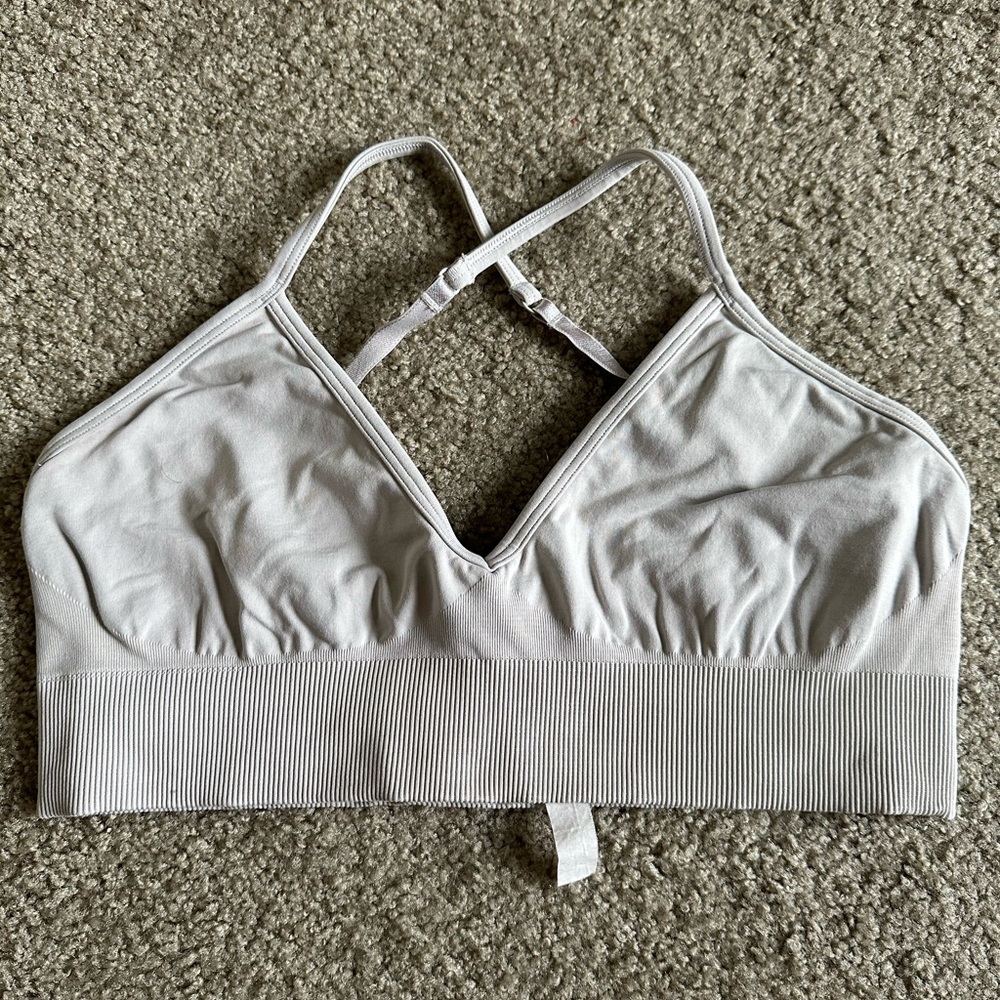 Gray workout bra